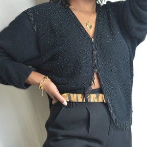 Vtg Angora & Lambswool Cardi